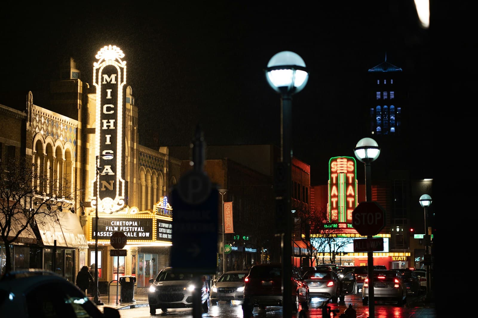 Ann Arbor, Michigan cityscape and street view